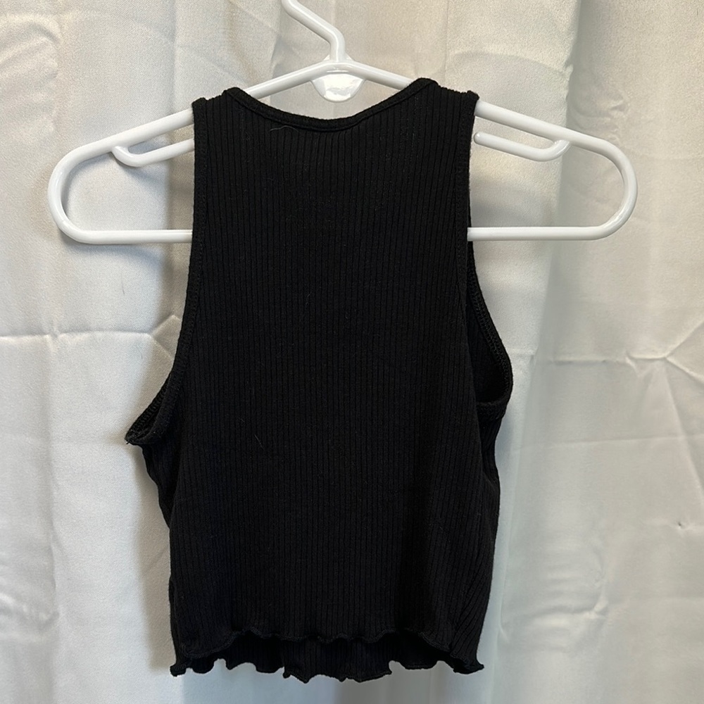 Wonder Nation Black Ribbed Cropped Tank Top - Picture 3 of 5